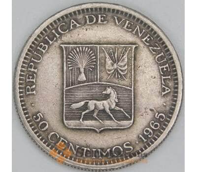 Венесуэла 50 сентимо 1965 Y41 VF арт. 56725