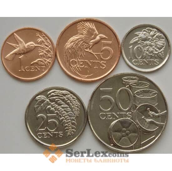 Тринидад и Тобаго набор 1 - 5 - 10 - 25 - 50 центов 2003 КМ29-33 UNC арт. 8031