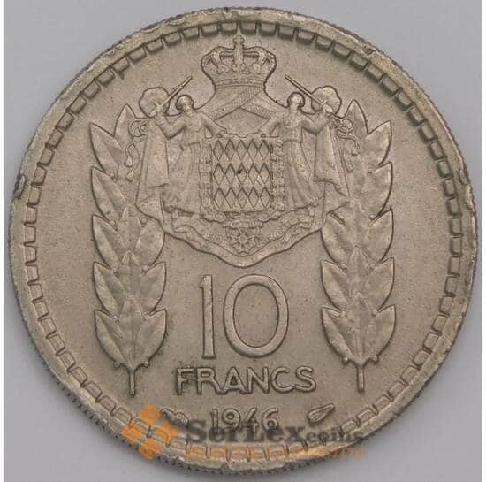Монако монета 10 франков 1946 КМ123 XF коцки гурта арт. 43153