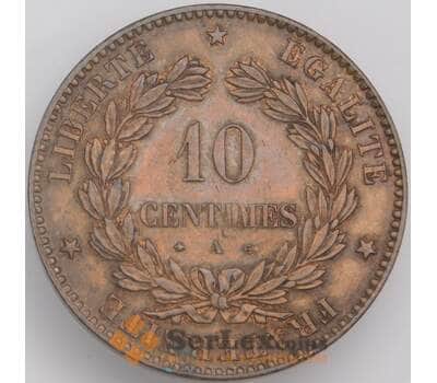 Монета Франция 10 сантимов 1873 А КМ815 AU-aUNC арт. 39800