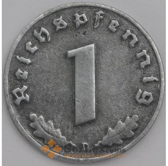 Германия монета 1 пфенниг 1943 D КМ97 VF арт. 43436
