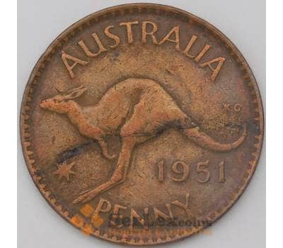 Монета Австралия 1 пенни 1951 КМ43  арт. 23974