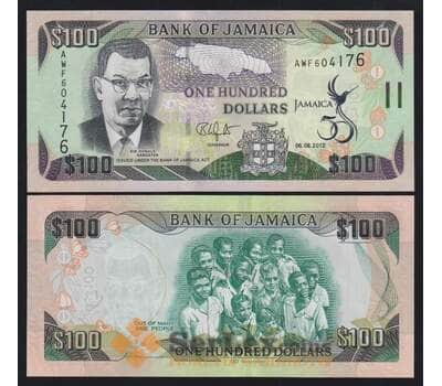 Ямайка 100 долларов 2012 Р90 UNC 50 лет Независимости арт. 52955