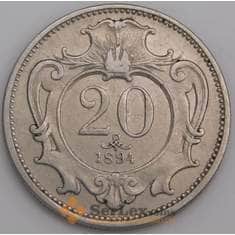 Австрия монета 20 геллеров 1894 КМ2803 VF арт. 46137