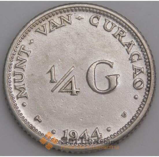 Кюрасао 1/4 гульдена 1944 КМ44 VF арт. 8314