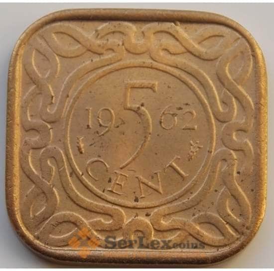 Суринам 5 центов 1962-1972 КМ12 aUNC арт. 8309