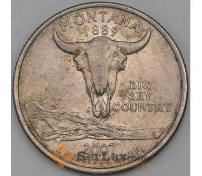 Монета США 25 центов 2007 D КМ396 Монтана  арт. 28357