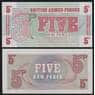 Великобритания 5 пенсов 1972 РМ47 UNC армейские деньги  арт. 51659