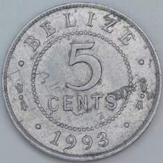 Белиз 5 центов 1993 КМ34а XF арт. 57190