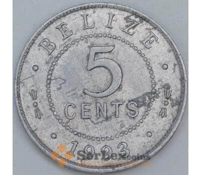 Белиз 5 центов 1993 КМ34а XF арт. 57190