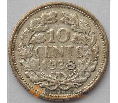 Монета Нидерланды 10 центов 1938 КМ183 XF (J05.19) арт. 15563
