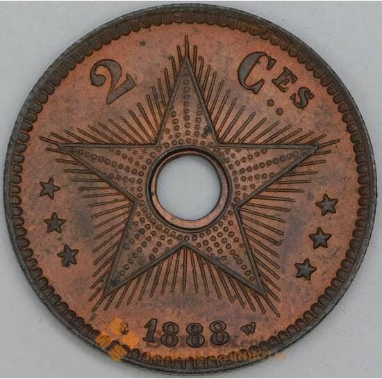 Конго Свободное Государство 2 сантима 1888 КМ2 UNC арт. 55292 Конго Свободное Государство 2 сантима 1888 КМ2 UNC арт. 55292