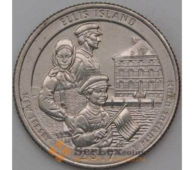 Монета США 25 центов 2017 39 парк Национальный монумент острова Эллис D арт. 28352