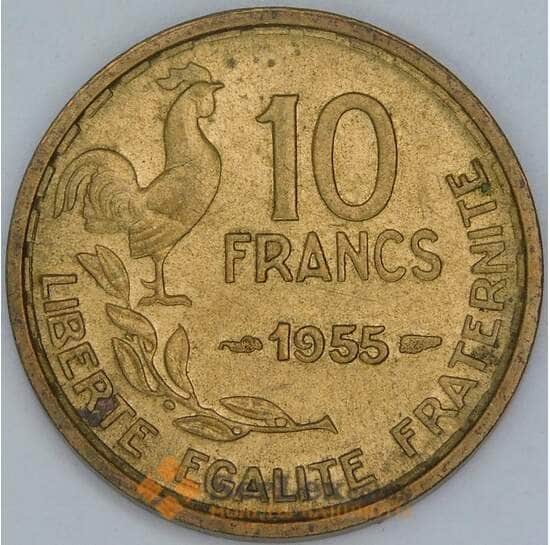 Франция 10 франков 1955 КМ915.1 aUNC арт. 56925 Франция 10 франков 1955 КМ915.1 aUNC арт. 56925