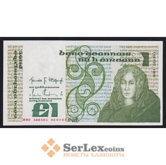 Ирландия 1 фунт 1984 Р70с UNC арт. 53632