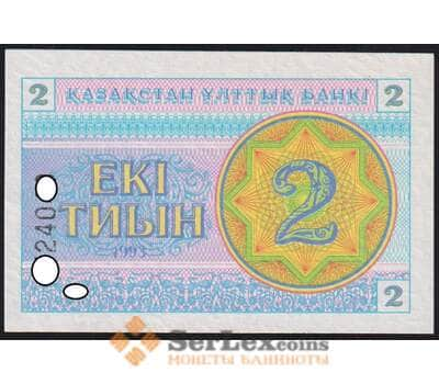 Казахстан 2 тиыны 1993 Р2c UNC в/з снежинки арт. 48029