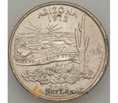 Монета США 25 центов 2008 P КМ423 XF Аризона арт. 18920