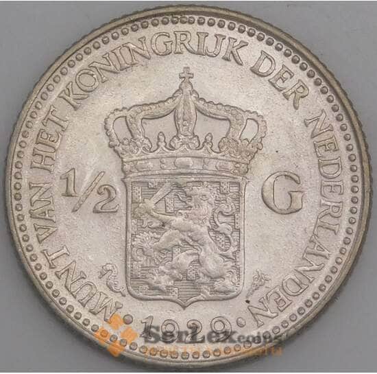 Нидерланды монета 1/2 гульдена 1929 КМ160 aUNC арт. 46041