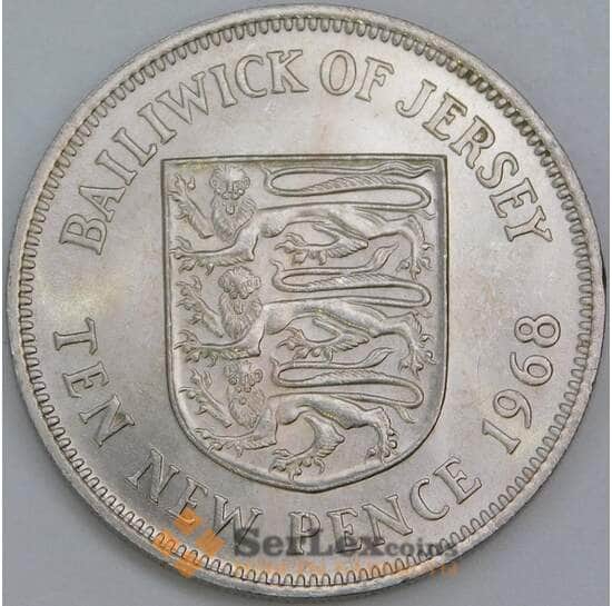 Джерси 10 пенсов 1968 КМ33 UNC арт. 56669